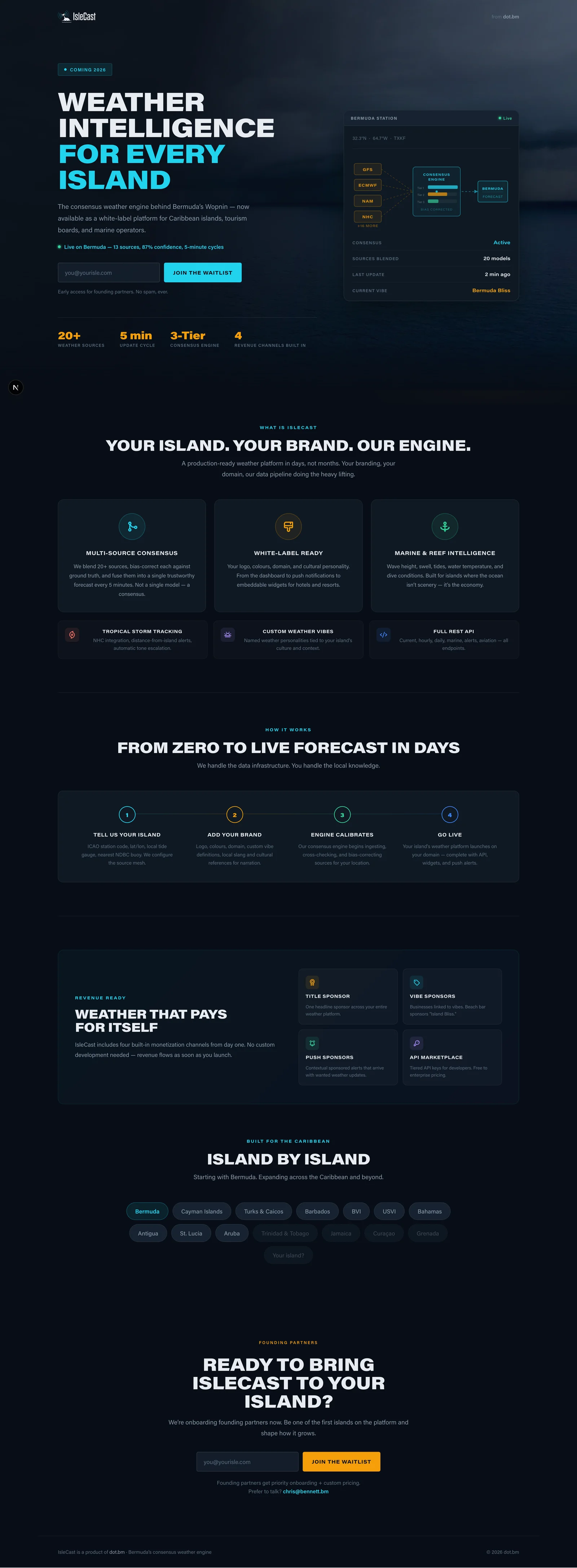IsleCast Caribbean weather intelligence platform